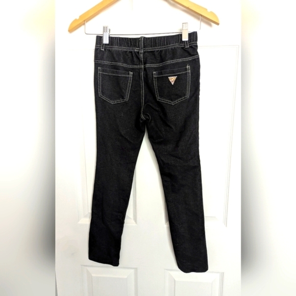 Guess Kids (Size 10) Black Leggings With Rhinestones On Back Pocket - Picture 3 of 9
